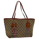 Sac cabas GUCCI GG Canvas Sherry Line Beige Rose Vert 211971 auth 69644 - Gucci