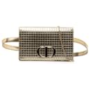 Dior Gold Metallic Patent Microcannage 30 Montaigne 2-in-1 Pouch