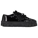 Prada Double Wheel Platform Sneaker in Black Sequin 