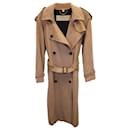 Burberry Double-Breasted Trench Coat in Beige Cupro