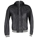 Dolce & Gabbana Hooded Jacket in Black Leather