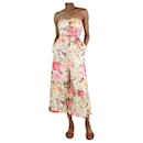 Yellow strapless floral jumpsuit - size UK 8 - Zimmermann