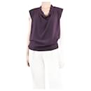 Purple sleeveless drape neck top - size UK 8 - Lanvin