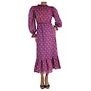 Purple printed midi dress - size UK 4 - Sea New York