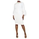 Cream flare-sleeved midi dress - size - Roksanda