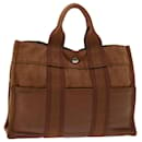 HERMES Fourre Tout PM Hand Bag Canvas Brown Auth bs12716 - Hermès