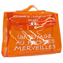 HERMES Vinyl Kelly Hand Bag Vinyle Orange Auth 68794 - Hermès