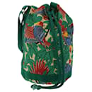 HERMES Shoulder Bag Canvas Green Auth bs12715 - Hermès