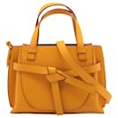Gate Mini Top-Handle Genarbtes Kalbsleder Leder 2-Ways Tote Bag Gelb - Loewe