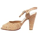 Brown cork open-toe sandal heels - size EU 40 - Maison Martin Margiela