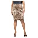 Leopard print silk midi skirt - size UK 12 - Dolce & Gabbana