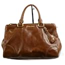 Brown top handle leather bag - Miu Miu