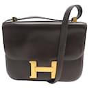 VINTAGE HERMES CONSTANCE HANDBAG 24 LEATHER BOX LEATHER HAND BAG - Hermès