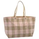 BURBERRY Nova Check Tote Bag Nylon Pink Auth 69457 - Burberry