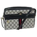 GUCCI GG Supreme Sherry Line Shoulder Bag PVC Navy Red Auth 69554 - Gucci