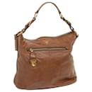 PRADA Shoulder Bag Leather Brown Auth ki4195 - Prada