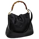 GUCCI Bamboo Shoulder Bag Leather 2way Black Auth 68468 - Gucci