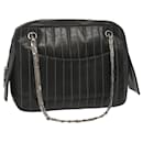 CHANEL Chain Mademoiselle Shoulder Bag Lamb Skin Black CC Auth bs13136 - Chanel
