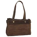 HERMES Her Bag Kabas PM Tote Bag Canvas Brown Auth bs11235 - Hermès