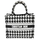 Bolsa pequena para livro Christian Dior preta branca Houndstooth
