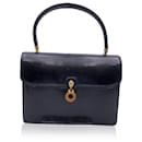Bolsa de mão vintage em couro preto Lucite com detalhes - Gucci