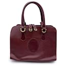 Vintage Burgundy Leather Satchel Bag Handbag - Cartier