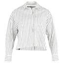 Camisa recortada de popeline com listras brancas Proenza Schouler em algodão branco