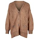 Chanel V-Neck Cardigan in Brown Wool