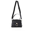 Chloé Small Tess Satchel Bag in Black Leather