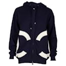 Chanel Zip Hooded CC Sweatshirt in Navy Blue Cotton
