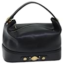 Gianni Versace Hand Bag Leather Black Auth yk11476