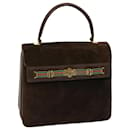 GUCCI Hand Bag Suede Brown Auth 69726 - Gucci