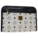 MCM Vicetos Logogram Clutch Bag PVC Leather White Auth bs13266