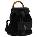GUCCI Bamboo Backpack Suede Black 003 1956 0030 Auth ep3893 - Gucci