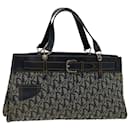 Christian Dior Trotter Canvas Hand Bag Navy Auth ep3898
