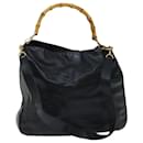 GUCCI Bamboo Shoulder Bag Leather 2way Black Auth 70241 - Gucci
