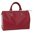 Louis Vuitton Epi Speedy 30 Bolsa de Mão Castelhano Vermelho M43007 Autenticação de LV 70228