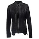 l.g.b., Waxed zipper jacket in black - Autre Marque
