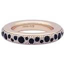 Pomellato "Iconica" ring in pink gold, black diamonds.