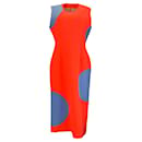 Roksanda Orange / Blue Sleeveless Colorblock Crepe Midi Dress - Autre Marque