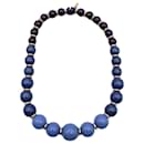 collier de collier de perles bleues vintage - Yves Saint Laurent