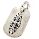 Silver Floral Cross Dog Tag - Chrome Hearts