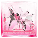 Lenço estampado em seda rosa - Hermès