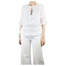 White 7/8 sleeve sheer cotton top - size L - Heidi Klein