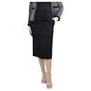 Falda midi de lana negra con aberturas - talla UK 10 - Céline
