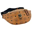 MCM Visetos Leather Waist Bag Cognac Belt Bag Logo Print Bag Belt Bag