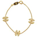 Pulseira Chanel Gold Strass CC Station