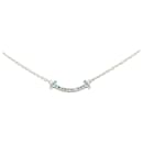 Tiffany Silver 18K Mini T Smile Pendant Necklace - Tiffany & Co