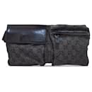Gucci Gray GG Denim Double Pocket Belt Bag