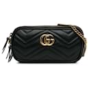 Gucci Black Mini GG Marmont Triple-Zip Crossbody Bag